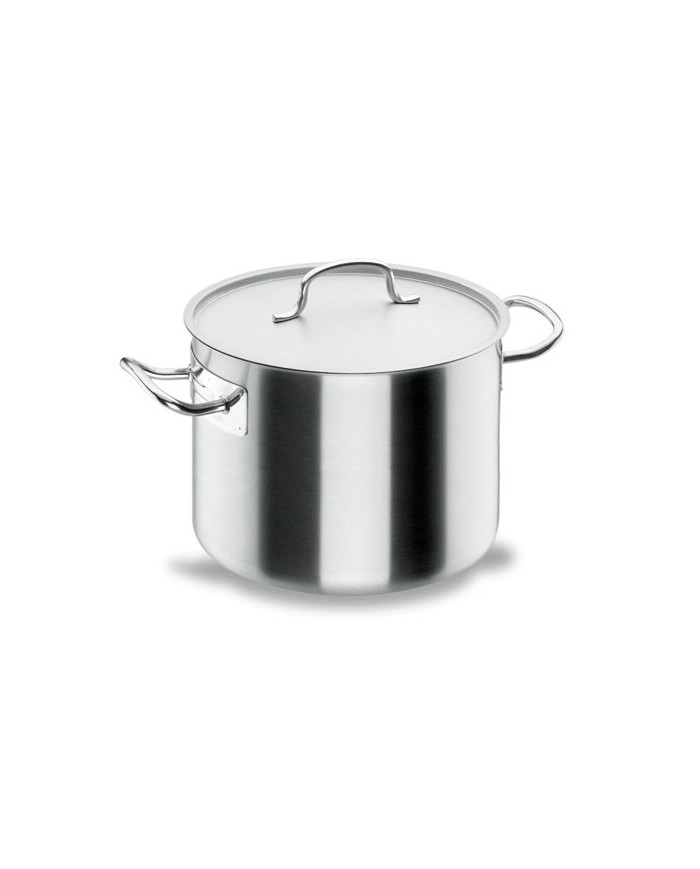 Marmite inox basse avec couvercle