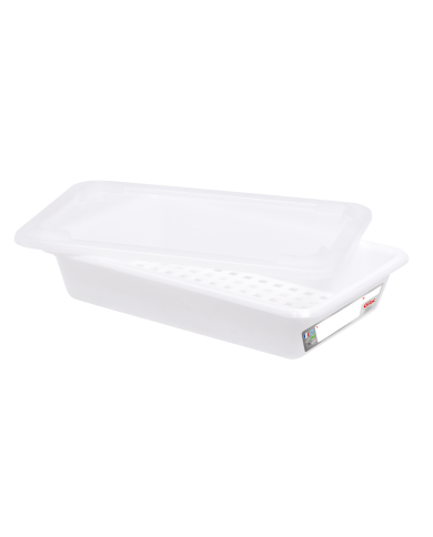Bac plat HACCP avec grille + couvercle Bac plat HACCP avec grille + couvercle