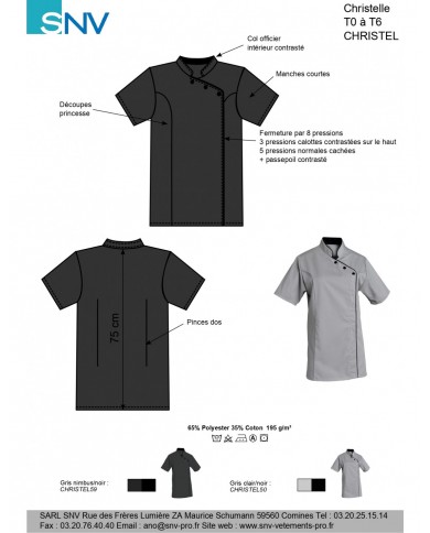 Veste de cuisine CHRISTELLE femme